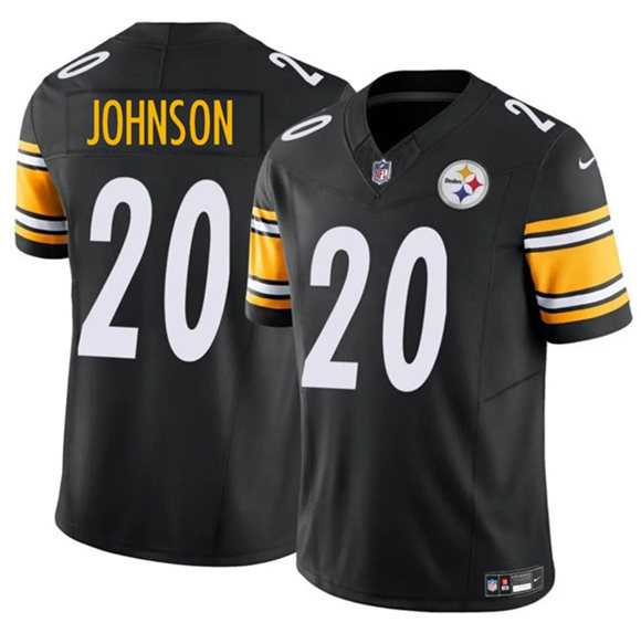 Men & Women & Youth Pittsburgh Steelers #20 Kaleb Johnson Black 2025 Draft F.U.S.E. Vapor Limited Stitched Jersey,We sell and wholesale Men & Women & Youth Pittsburgh Steelers #20 Kaleb Johnson Black 2025 Draft F.U.S.E. Vapor Limited Stitched Jersey on line form chian!
